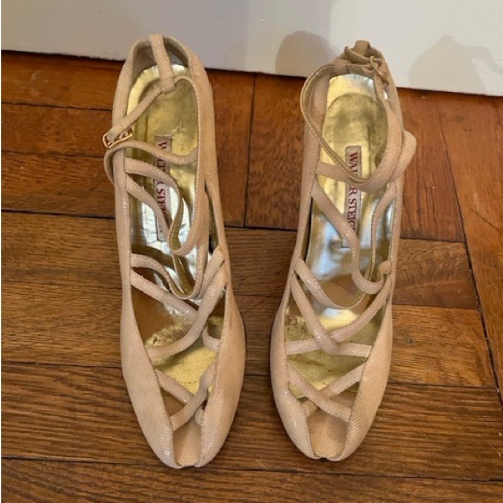 WALTER STEIGER, Italy Pale Pink Leather Strappy Sandals